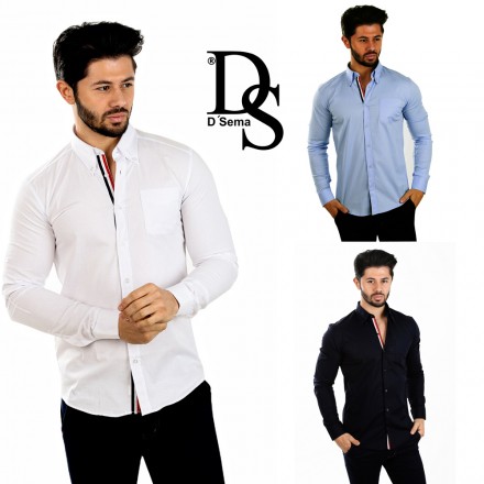 D´Sema® Herren Langarm Hemd Modell 2